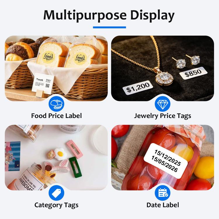 White label printer for creating price and tag labels on food and jewelry items