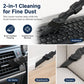 Flat brush nozzle with rounded head and wide suction slot, black vacuum attachment