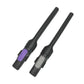 Set of long flat nozzle adapters: one purple-button, one grey-button.