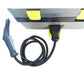 Steam cleaner control handle hose with black coil and yellow nozzle grips
