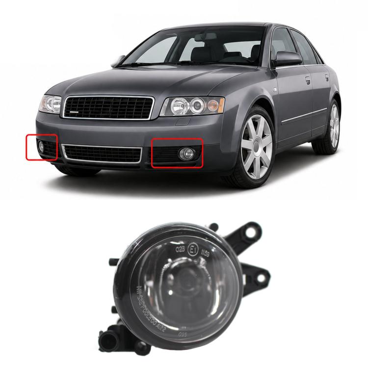Fog light mounting area on front bumper with round fog lamp opening