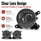 Round fog light assembly with clear lens and durable black housing