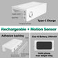 Rechargeable motion-sensor nightlight sconce with Type-C charging port and switch