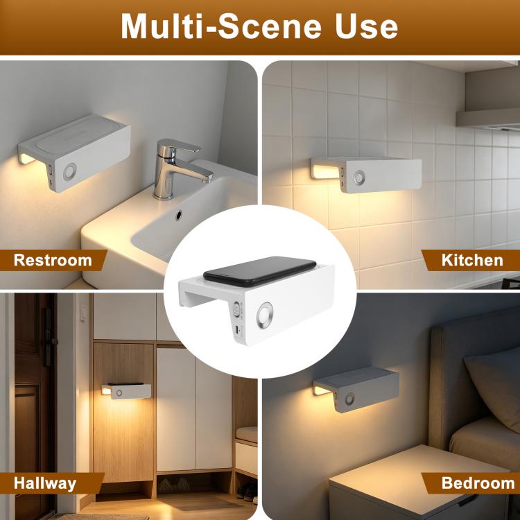 White motion-sensor LED nightlight sconce for multiple rooms, compact wall mount
