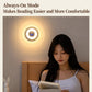 Wall clock night light with warm ring glow, circular display with digits