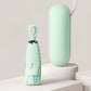 Mint green 5-fold capsule umbrella with carrying case, closed canopy cover