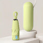 Matcha green 5-fold capsule umbrella with carrying case, closed canopy cover