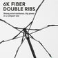Portable 5-fold umbrella frame with double-rib spokes and straight center pole