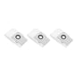 Set of 3 white dust bags, laid out with circular seal window