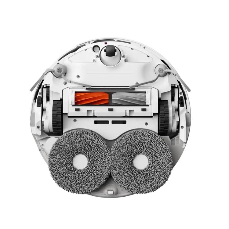 White base station interior with dust filter pads and internal components