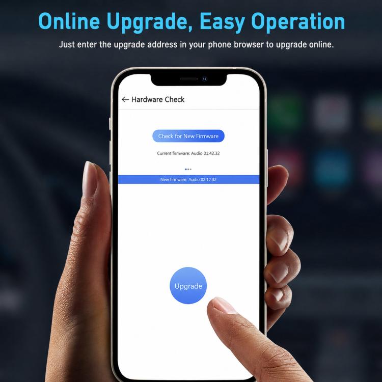 Car baby monitor online upgrade screen on a smartphone for firmware update