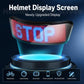 Helmet LED display screen with multicolor dot-matrix graphics on the panel