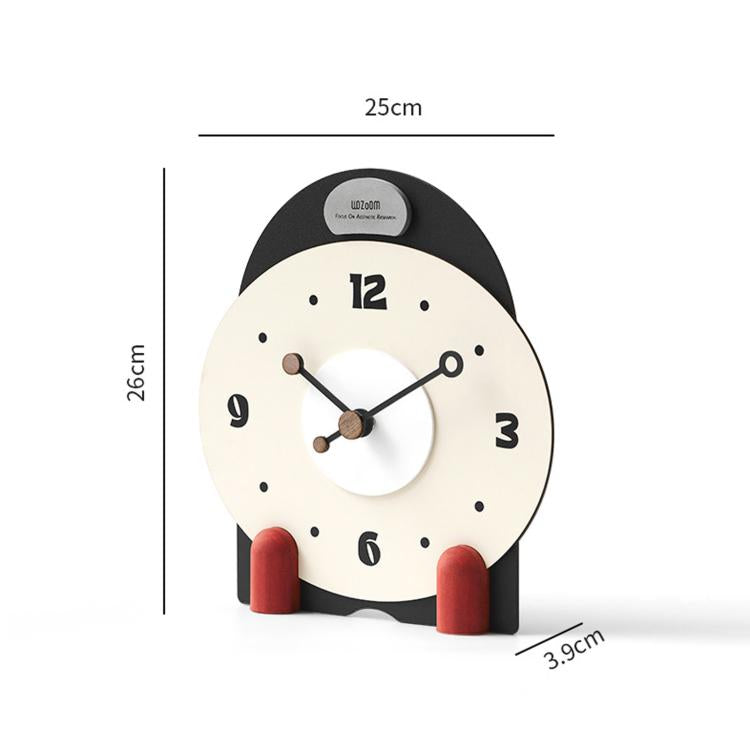 Small mantel table clock size diagram with 25 cm width and 26 cm height
