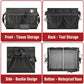 Outdoor grill storage bag with front organizer, back pocket, and waterproof base