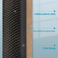 Black woven fabric close-up with reinforced support panel and stitched edges