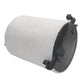 Cabin air filter cartridge with white media and gray/black mounting clips