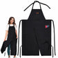 Black split-leg canvas work apron with halter neck, front pockets, and leg straps