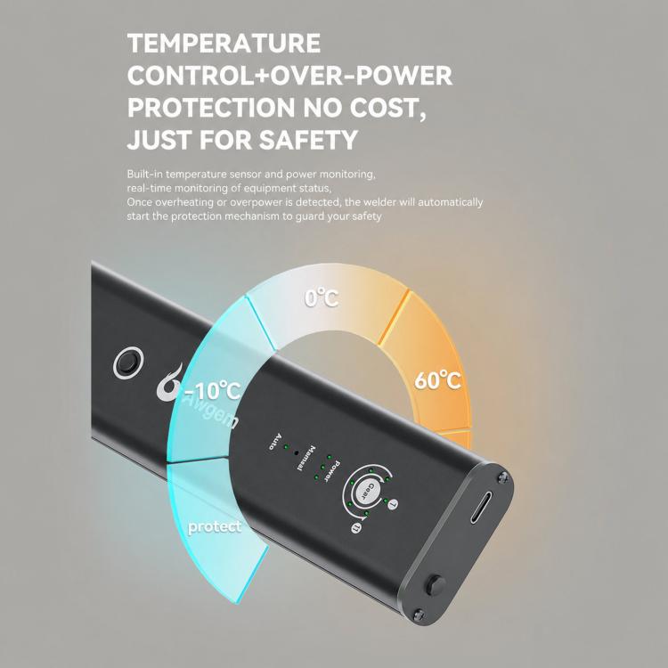Spot welder with temperature control indicators and overheating protection