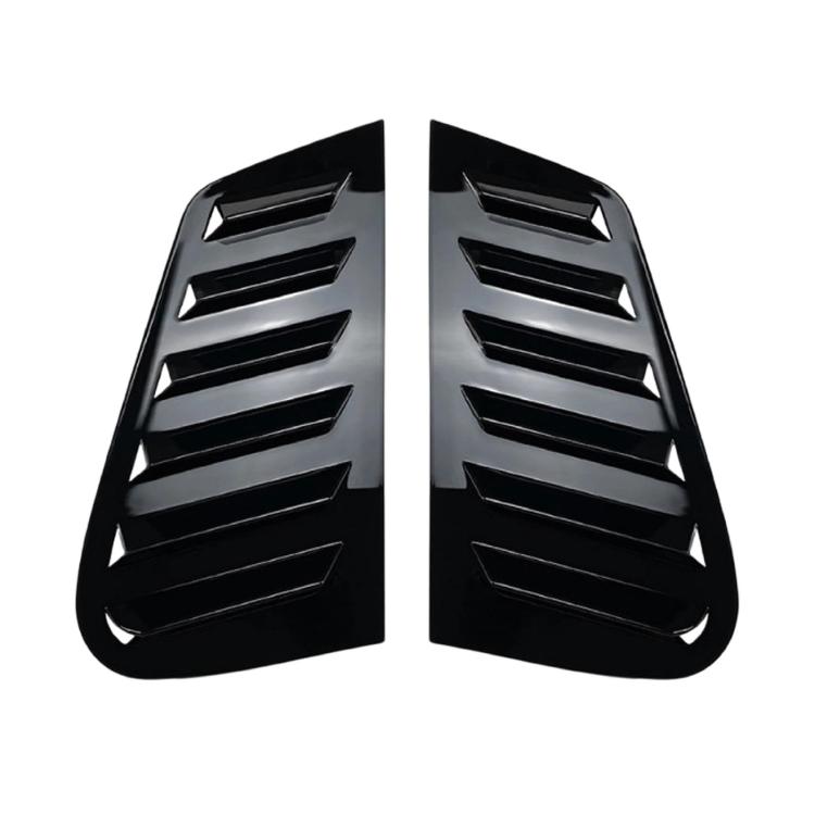 Black triangular louver window decal set with vent slats, two pieces