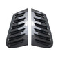 Carbon fiber-style triangular louver window decals with vent slats, two pieces