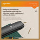 Black spot welder on a work surface with two gold replacement welding needles