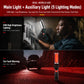 Portable handheld foldable LED work light with magnetic base and red accent