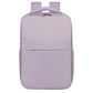 Lavender travel laptop backpack with top handle and front zip pocket
