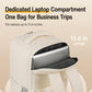 Light beige backpack with dedicated laptop compartment and padded interior sleeve