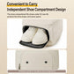 Light beige backpack with separate shoe compartment and ventilation eyelets