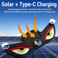 Solar car window warning light with suction cups, black body and red-yellow eye accents