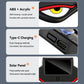 Solar car window warning light features: ABS housing, acrylic panel, charging port, solar panel
