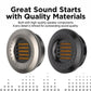 Car tweeter ribbon speakers, silver and black circular grilles with bolt-ring frame