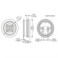 Car tweeter ribbon speaker dimension diagram with front, side, and top views