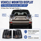Rear tail light pair with clear lenses and black housing, chrome reflectors, amber markers