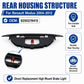 High-mount brake warning light rear housing with red bulb, open frame