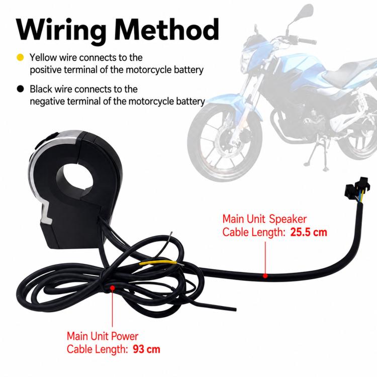 Speaker wiring with handlebar switch and cable bundle for long bar speaker system