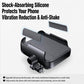 Shockproof silicone motorcycle phone holder cradle with clamping base, black