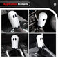 White ghost gear shift head decoration shown in a car interior with black eye design