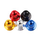 Aluminum alloy handbrake release button covers, assorted colors including red, gold, silver, blue, black.