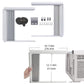 White window AC side panel frame kit with accordion filler and fasteners