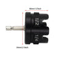 Black drill adapter with 40mm/1.57in and 54mm/2.13in size dimensions
