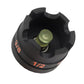 Black nut extractor drill bit adapter with 1/2 marking and green center nut