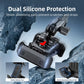 Shock-absorbing phone holder with silicone pads and handlebar clamp, adjustable arms