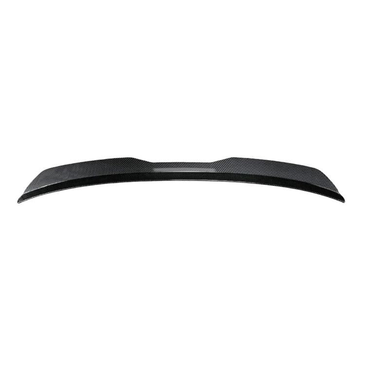 Universal rear roof spoiler, carbon fiber textured curved lip