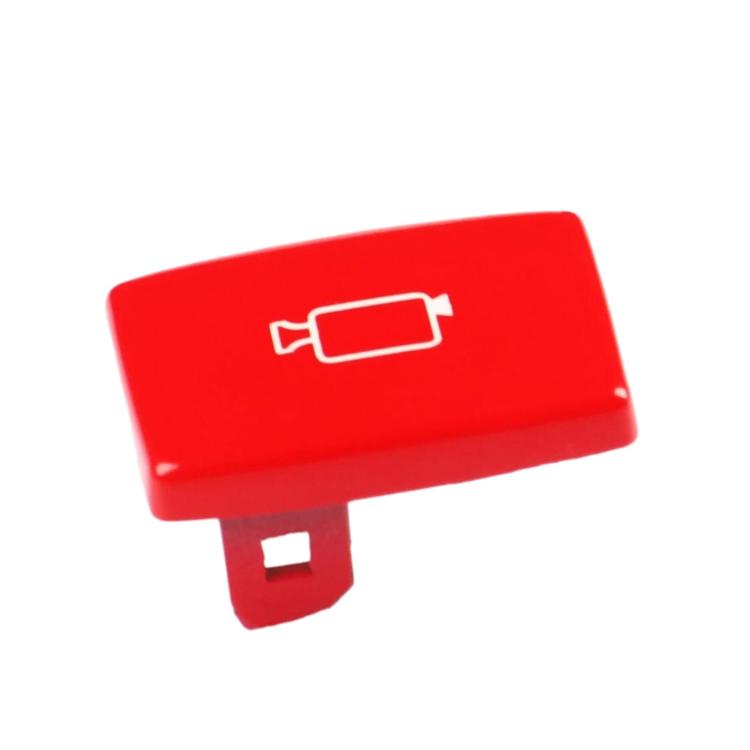Red rear camera switch button with mounting tabs and white icon
