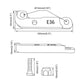 Steering lock retrofit adapter dimension diagram for aluminum bracket