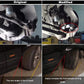 Steering lock retrofit adapter installed comparison, circled modified knuckle area