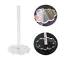 Clear acrylic paper towel holder with vertical rod and round transparent base