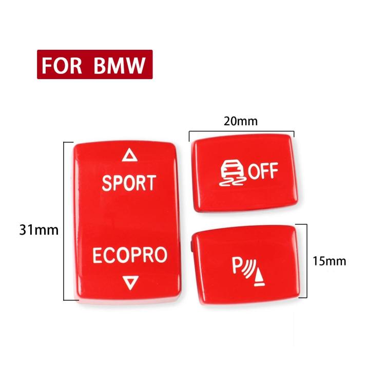 Red chassis gear button set with size diagram for SPORT, ECOPRO, OFF and P