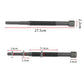 Clutch puller tool with measurements shown; threaded section and hex socket end